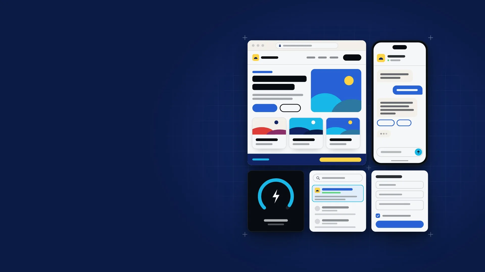 Progetto tipo, sito web: la pagina nel browser, l'assistente sul telefono, velocità, ricerca e modulo di richiesta